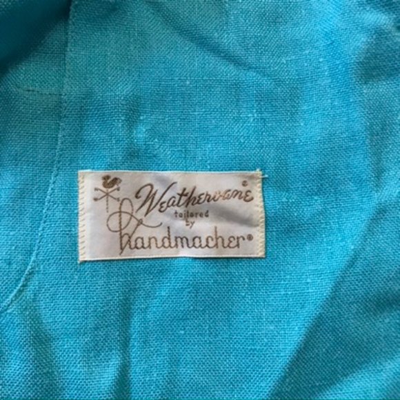 Vintage 1960s Bright blue polka dot ascot 3 piece - Picture 8 of 8